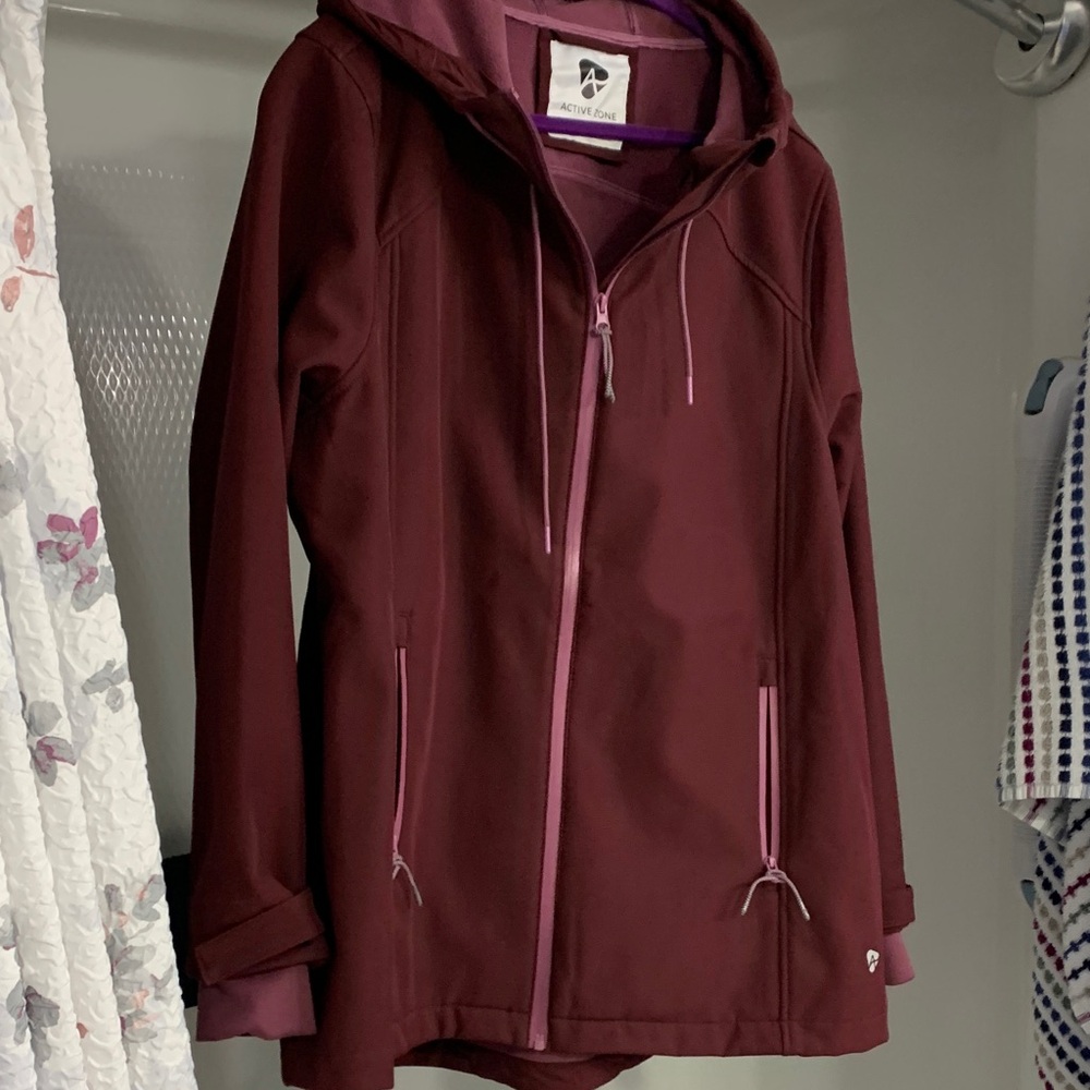 Women's Burgundy Hooded Ski Jacket